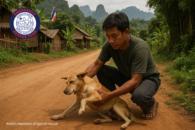 Charlie was dying on the roadside – our Emergency Rescue Team saved his life